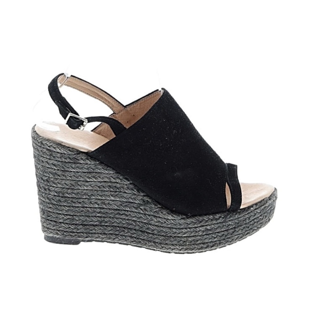 Cordani Black Suede Slingback Wedges